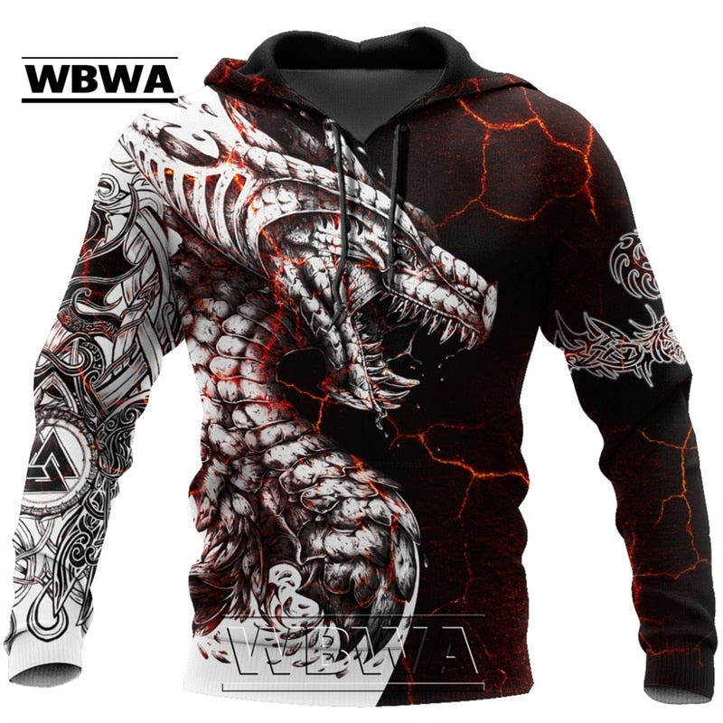 Dragon Hollywood X - Dragon And Tiger Tattoos 3D Printed Unisex Deluxe Hoodie Men Sweatshirt Streetwear Pullover Casual Jacket Tracksuit - BEVERLY HILLS CALIFORNIA