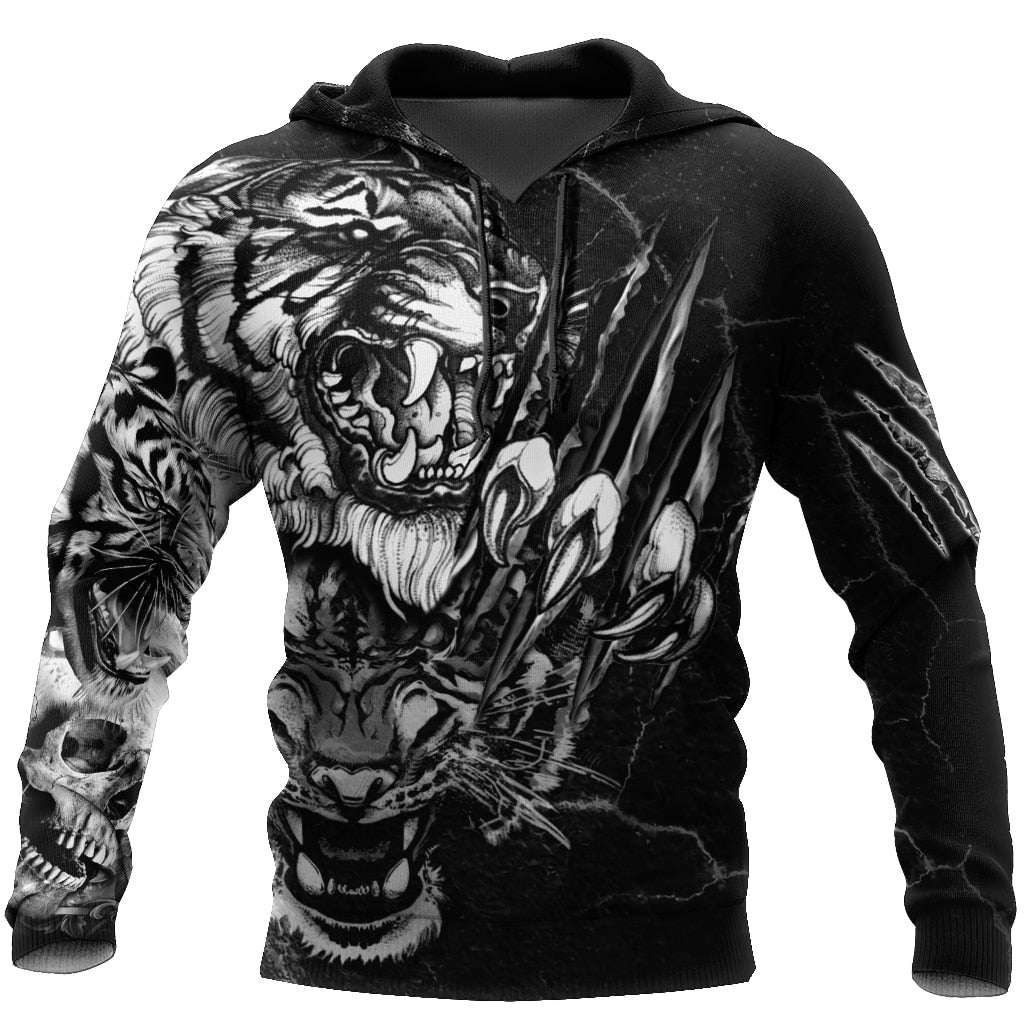 Dragon Hollywood X - Vintage Men & Womens Hoodies Fashion Dragons Lions Wolves Printing Loose Pullover New Pattern Hooded Sweatshirts Comfortable Leisure Jackets - BEVERLY HILLS CALIFORNIA-