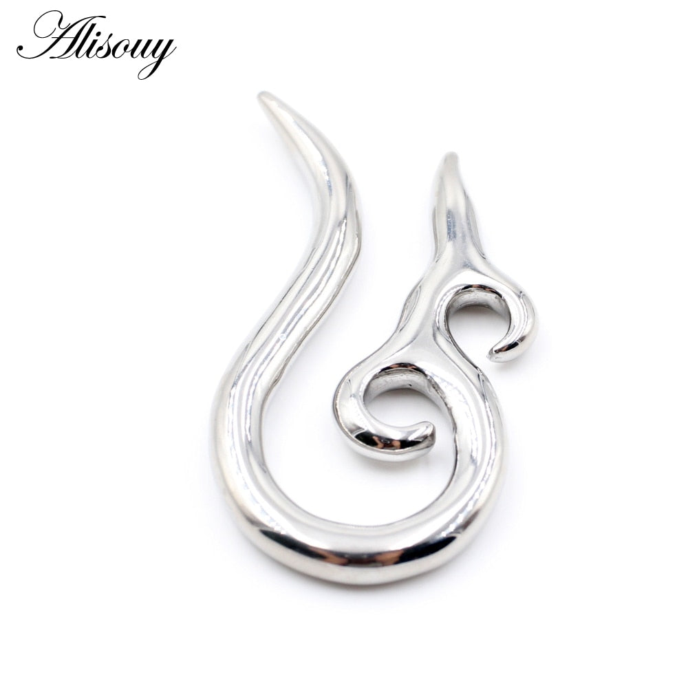 Dragon Hollywood X - 1pc Stainless Steel Spiral Dragon Ear Weights Ear Tunnels Plugs Expander Gauges Body Piercing Jewelry - BEVERLY HILLS - CALIFORNIA - USA