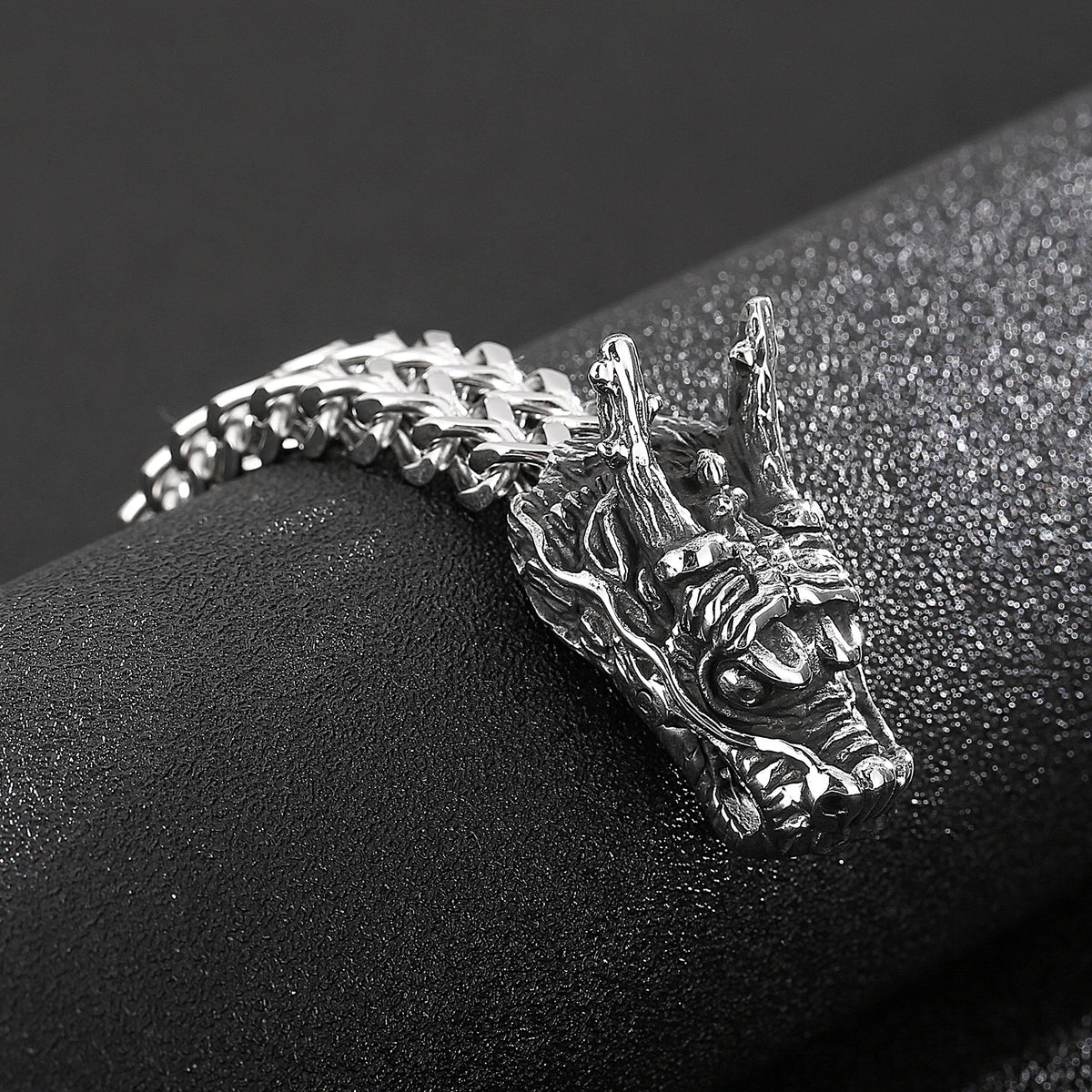 Dragon Hollywood X - Fongten Dragon Head Animal Punk Men's Bracelet Stainless Steel Designer Cool Viking Trendy Heavy Jewelry Gift - BEVERLY HILLS - CALIFORNIA - USA