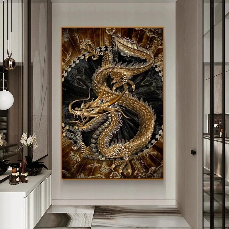 Dragon Hollywood X - 3D Dragon Canvas Painting Modern Art Posters and Prints Quadro's Wall Art Pictures for Living Room Home Decoration -Beverly Hills California