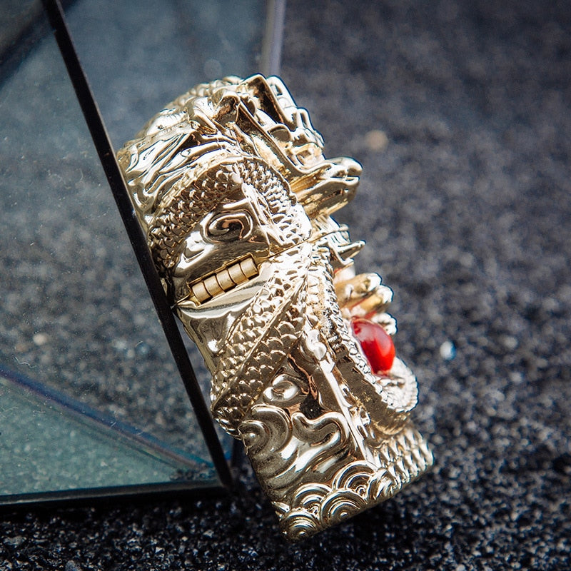 Dragon Hollywood X - Luxury 3D Dragon Carving Lighter Retro Metal Wheel Kerosene Lighters Unique Gasoline LIghters Windproof Men Smoking Lighter Gift - Hollywood California USA