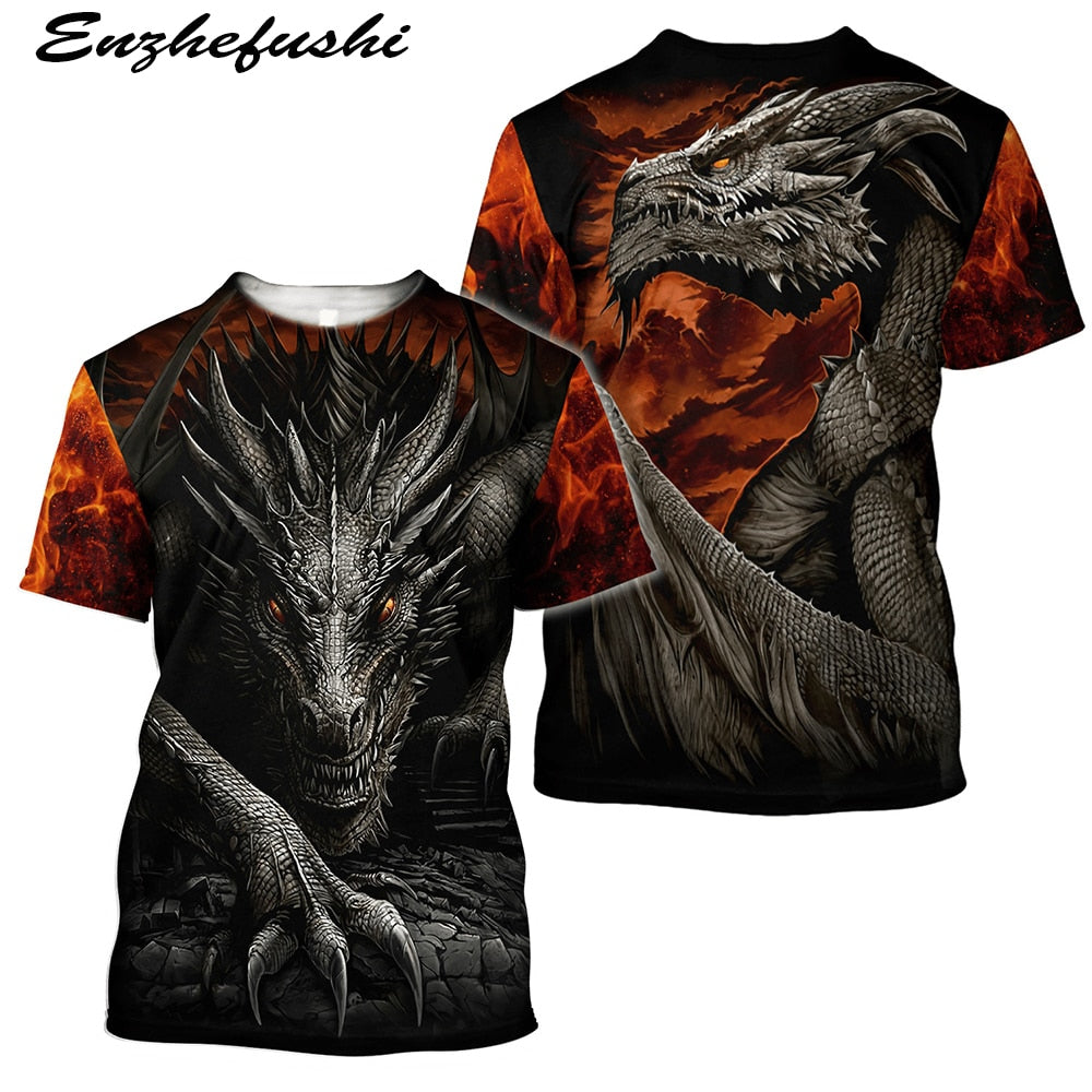 DRAGON HOLLYWOOD X - 3D Clothing Tattoo Dragon MENS WOMENS T Shirt 3D Printed Short Sleeve Polyester Fashion Casual Hip Hop Top Summer Free - BEVERLY HILLS CA.