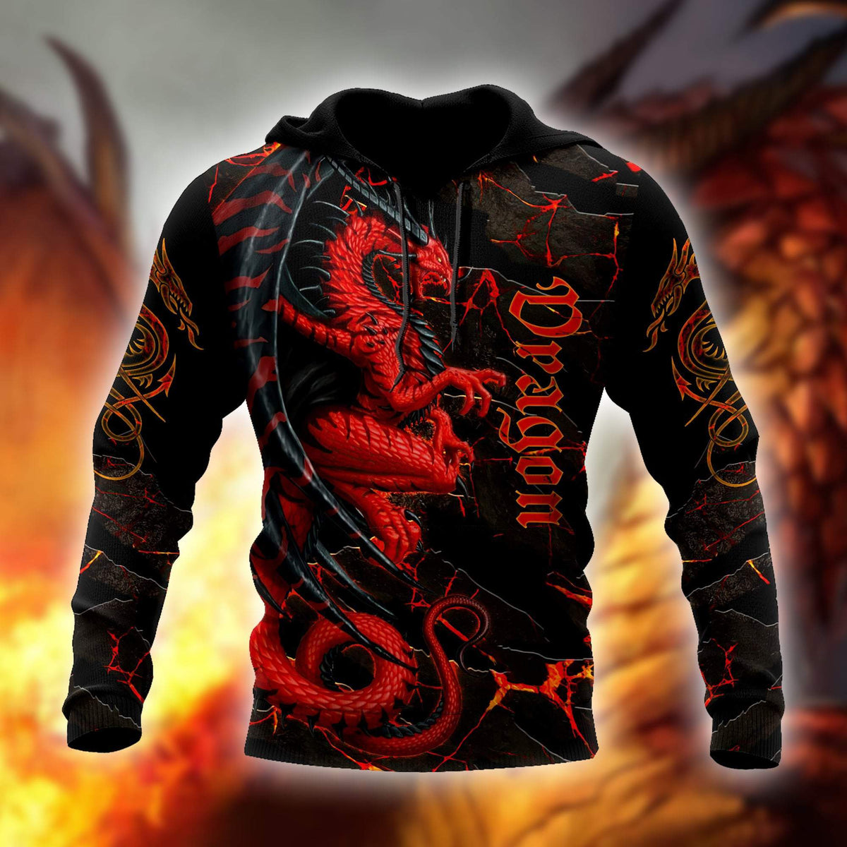 Dragon Hollywood X - Beautiful Fire Dragon 3D All Over Printed UNISEX Hoodie hoodies Sweatshirt Streetwear Casual Jacket Tracksuit - BEVERLY HILLS CALIFORNIA
