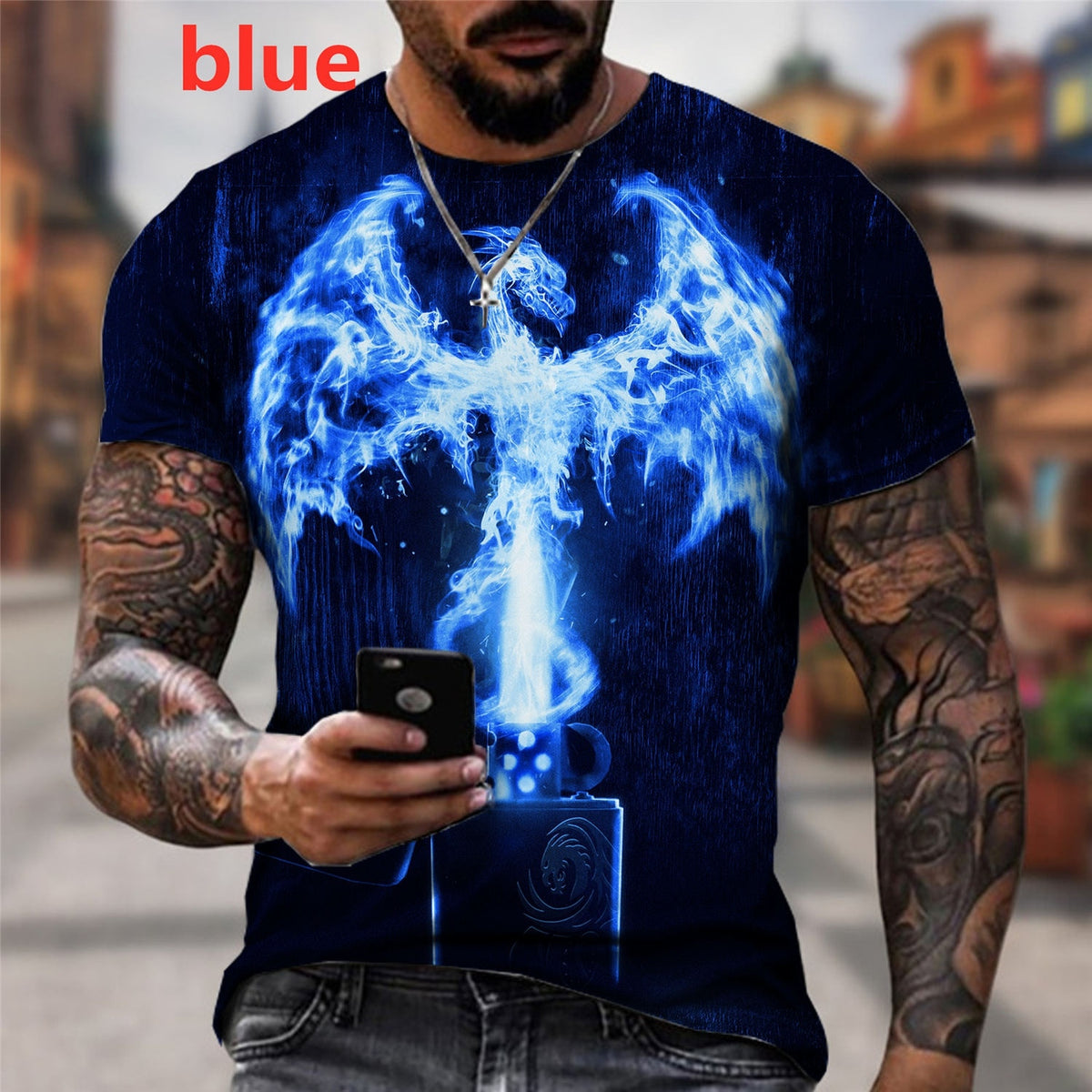 Dragon Hollywood X - Hipster Dragon Tee Shirt Cool Animal 3D Printed T Shirt Short Sleeve Funny Tops