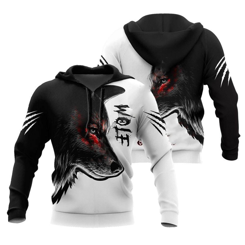 Dragon Hollywood X - UNISEX TATTOO Hoodies Fashion Dragons Lions Wolves Printing Loose Pullover New Pattern Hooded Sweatshirts Comfortable Leisure Jackets - BEVERLY HILLS CALIFORNIA