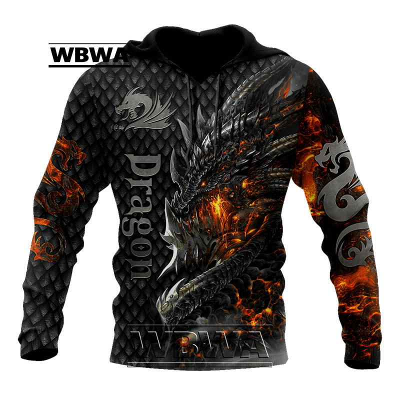 Dragon Hollywood X - Beautiful Fire Dragon 3D All Over Printed UNISEX Hoodie hoodies Sweatshirt Streetwear Casual Jacket Tracksuit - BEVERLY HILLS CALIFORNIA