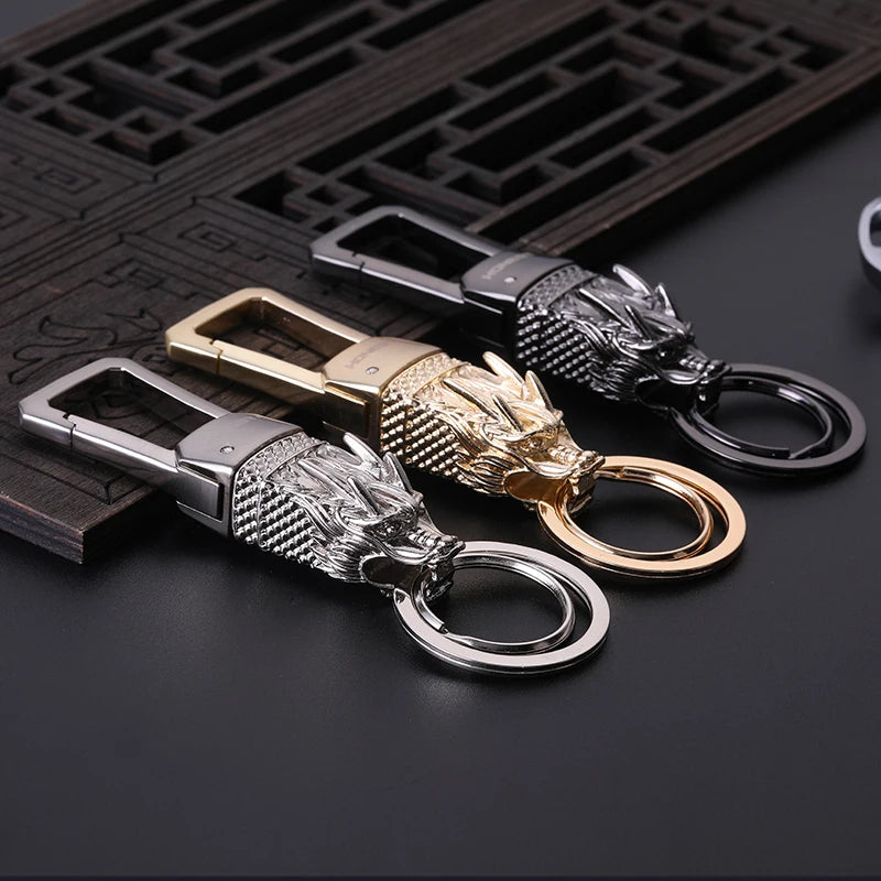 DRAGON HOLLYWOOD X - Honest Luxury Men Women Car Keychain Leopard Dragon Genuine Leather Rope Key Ring for Male OR female Jewelry Creativity Gift - BEVERLY HILLS, CA