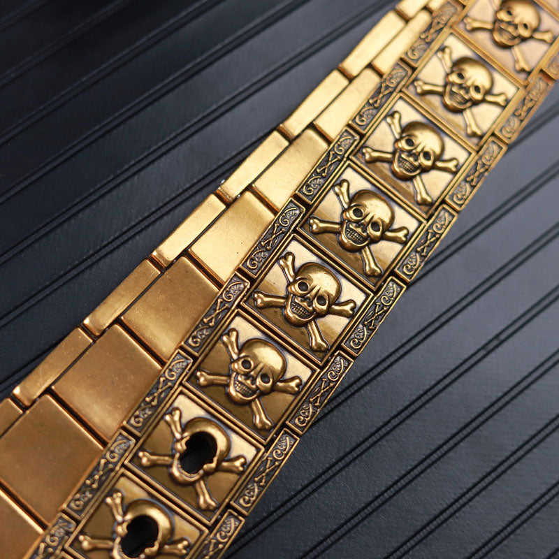 Dragon Hollywood X - UNISEX - Stainless steel Belt metal waistband Golden Skull Skeleton Buckle Self-defense high quality gold belt - BEVERLY HILLS CALIFORNIA