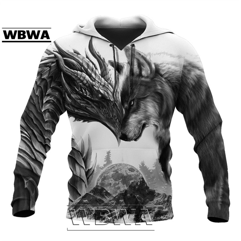 Dragon Hollywood X - Beautiful Fire Dragon 3D All Over Printed UNISEX Hoodie hoodies Sweatshirt Streetwear Casual Jacket Tracksuit - BEVERLY HILLS CALIFORNIA