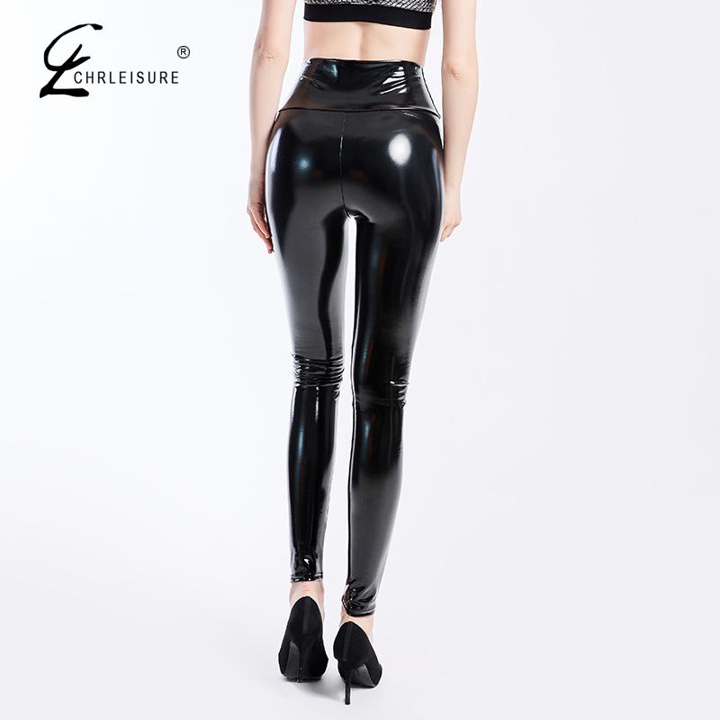 Dragon Hollywood X - Black Pu Leather Pants Unisex High Waist Leather Leggings Trousers Women Men Thick Stretch Pantalon Mujer - BEVERLY HILLS - CALIFORNIA