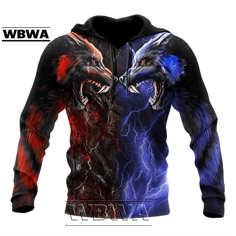 Dragon Hollywood X - UNISEX TATTOO Hoodies Fashion Dragons Lions Wolves Printing Loose Pullover New Pattern Hooded Sweatshirts Comfortable Leisure Jackets - BEVERLY HILLS CALIFORNIA