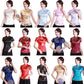 Dragon Hollywood X - Vintage Flower Women Chinese Traditional Satin Blouse Summer Sexy Shirt Novelty Dragon Clothing Tops Plus Size 3XL4XL WS009