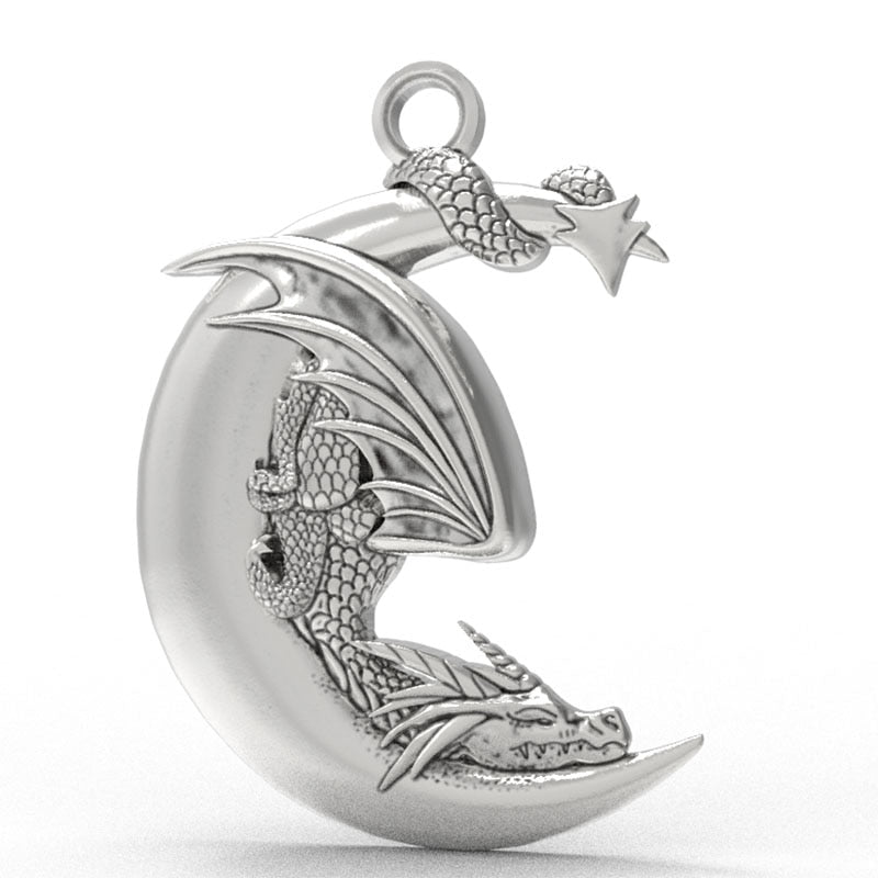 Dragon Hollywood X - Vintage Dragon Myth Pendant Necklace MEN WOMEN UNISEX Amulet Protection Jewelry - Great Gift - BEVERLY HILLS CALIFORNIA