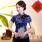 Dragon Hollywood X - Vintage Flower Women Chinese Traditional Satin Blouse Summer Sexy Shirt Novelty Dragon Clothing Tops Plus Size 3XL4XL WS009
