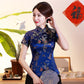 Dragon Hollywood X - Vintage Flower Women Chinese Traditional Satin Blouse Summer Sexy Shirt Novelty Dragon Clothing Tops Plus Size 3XL4XL WS009