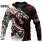 Dragon Hollywood X - UNISEX TATTOO Hoodies Fashion Dragons Lions Wolves Printing Loose Pullover New Pattern Hooded Sweatshirts Comfortable Leisure Jackets - BEVERLY HILLS CALIFORNIA