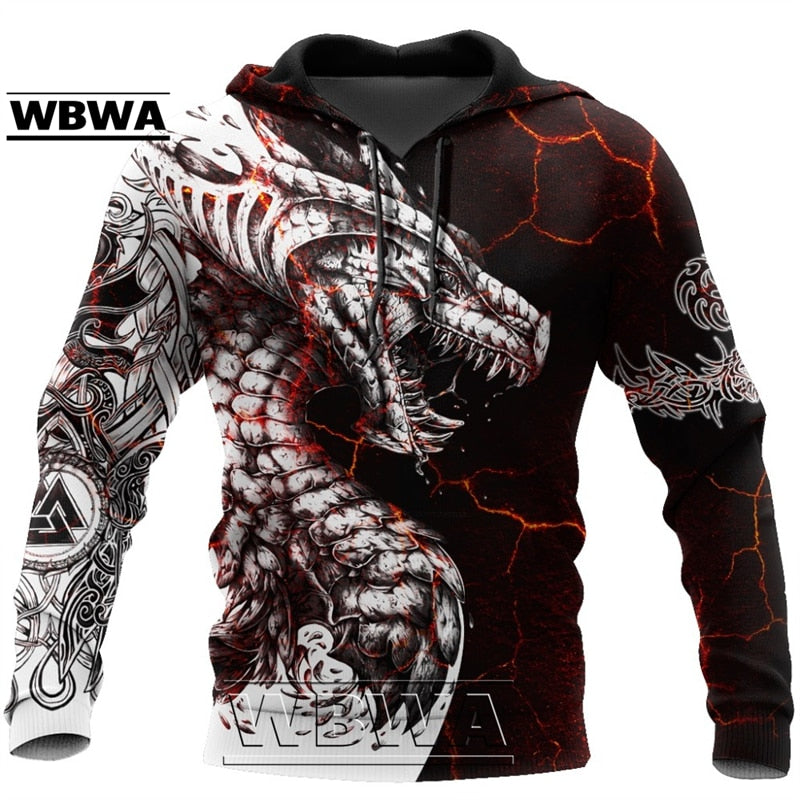 Dragon Hollywood X - Beautiful Fire Dragon 3D All Over Printed UNISEX Hoodie hoodies Sweatshirt Streetwear Casual Jacket Tracksuit - BEVERLY HILLS CALIFORNIA