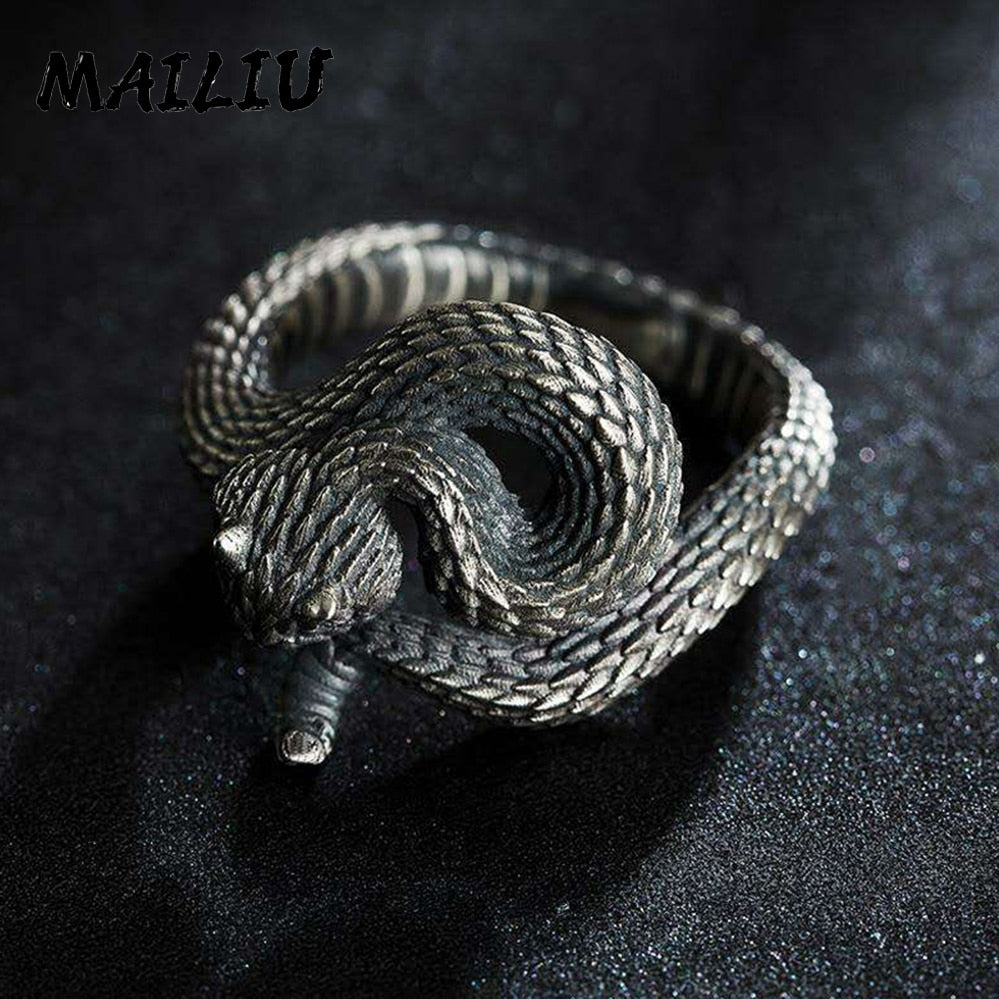 Dragon Hollywood X - Rattlesnake Ring Vintage Silver Plated Snake Ring Party Rings Women Men Ring Cool Jewelry - BEVERLY HILLS - CALIFORNIA