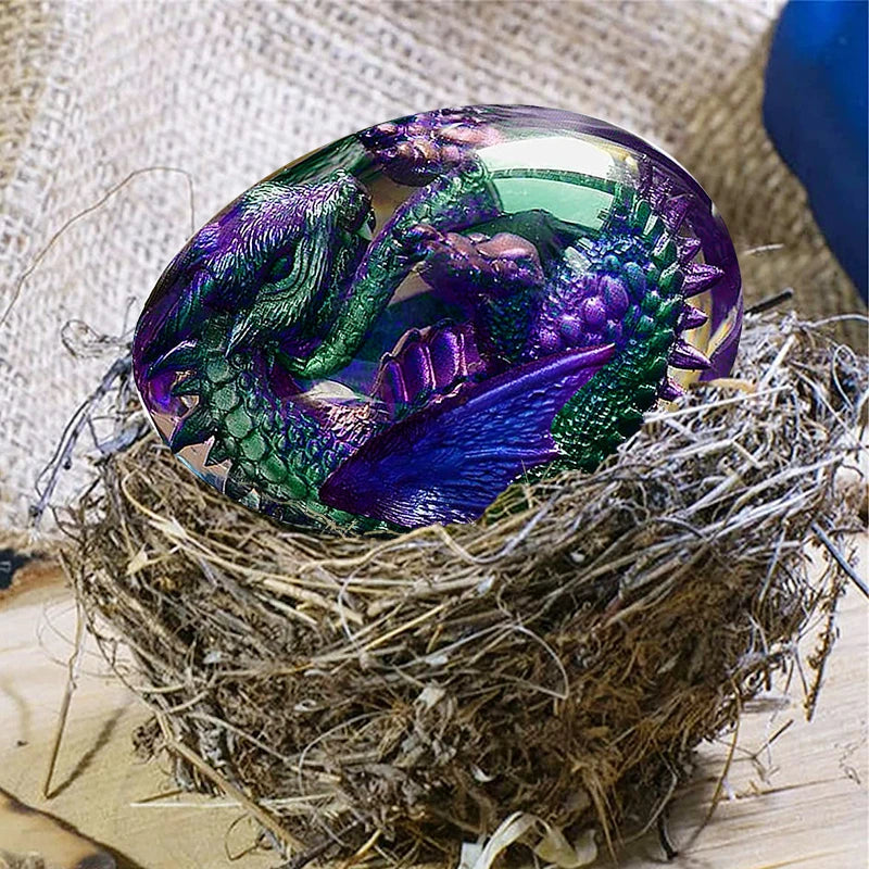 DRAGON HOLLYWOOD X - Lava Dragon Egg Resin Statue Ornamental Dinosaur Eggs Home Decor Collection Kid Gift Toy Sculpture Crystal Gemstone Souvenir