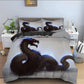 DRAGON HOLLYWOOD X - Duvet Cover Head of Dragon Ornate Effects on Backdrop Mythical Illustration for Women Men Kids Bedroom Decorations White Green BLUE - BEVERLY HILLS, CA