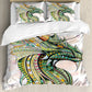 DRAGON HOLLYWOOD X - Duvet Cover Head of Dragon Ornate Effects on Backdrop Mythical Illustration for Women Men Kids Bedroom Decorations White Green BLUE - BEVERLY HILLS, CA