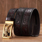 Dragon Hollywood X - Fashion Embossed Retro Male Female Unisex Belts Cowhide Genuine Leather Belt Dragon Pattern Automatic Buckle Strap - BEVERLY HILLS