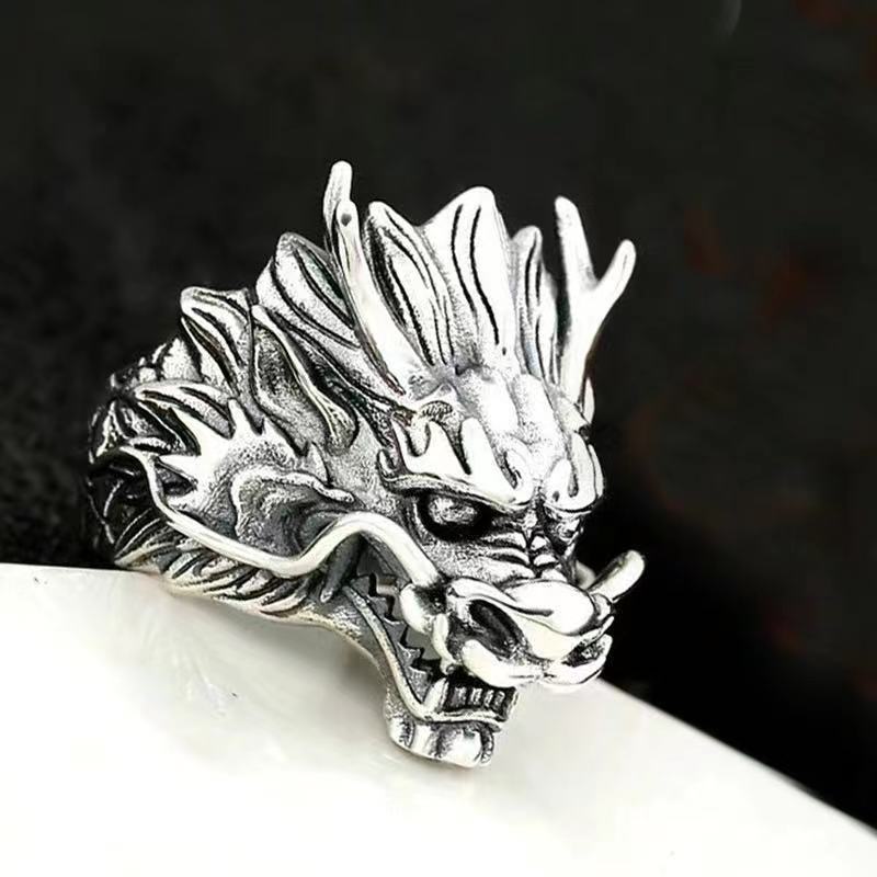 Dragon Hollywood X - Retro Demon Dragon Siren Ring Domineering Rings Accessories Trendy Men Women Jewelry Adjustable Size - BEVERLY HILLS, CALIFORNIA