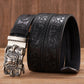 Dragon Hollywood X - Fashion Embossed Retro Male Female Unisex Belts Cowhide Genuine Leather Belt Dragon Pattern Automatic Buckle Strap - BEVERLY HILLS