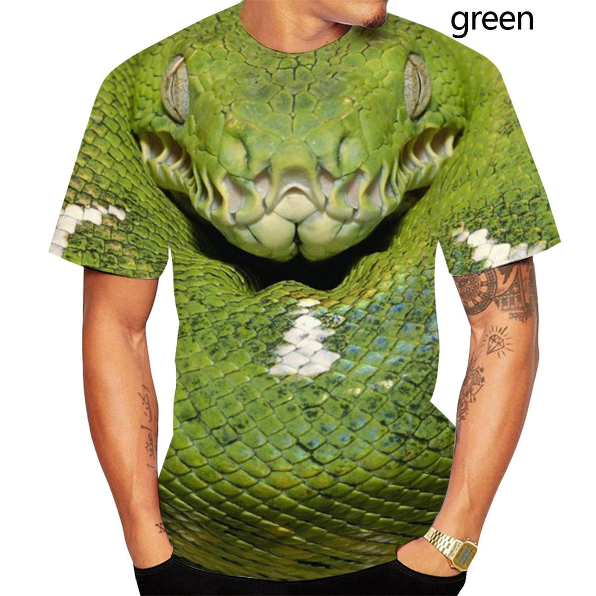 Dragon Hollywood X - Horror Eerie Snake 3D Printing Men Women Children Domineering T-shirt Fashion Novelty Short Sleeve Unisex Fun Snakeskin Cobra Tops