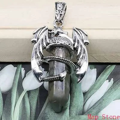 DRAGON HOLLYWOOD X - Fashion Dragon Shape Pendant Natural Stone Necklace Hexagonal Crystal Jewelry Accessories Reiki Healing Lapis Lazuli Amethyst - BEVERLY HILLS, CA