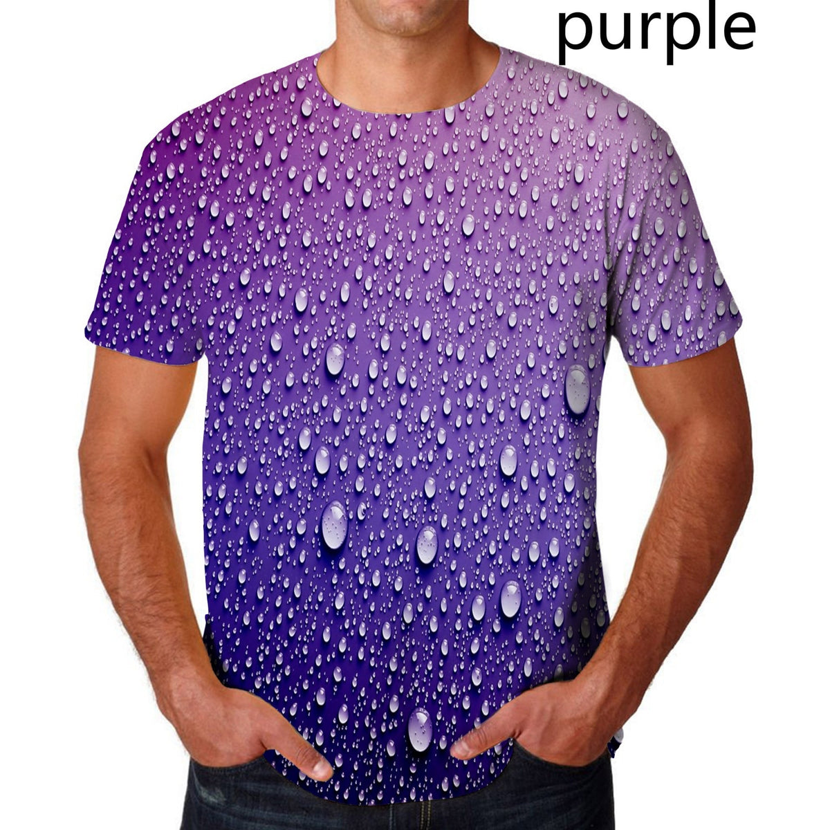 Dragon Hollywood X - Fashion Raindrop 3D Printing T Shirt Water drop Unisex Funny Short Sleeve Tee
