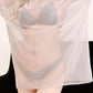 Dragon Hollywood X - Solid See Through Tshirt Women Sexy Tops O-Neck Long Sleeve Oversized T Shirt For Women Clothing Club Y2k Aesthetic  Tees