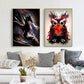 DRAGON HOLLYWOOD X - Nordic Cartoon Animal Dragon Owl Canvas Painting Posters and Prints Wall Art for Living Room Home Decoration Painting - BEVERLY HILLS, CA