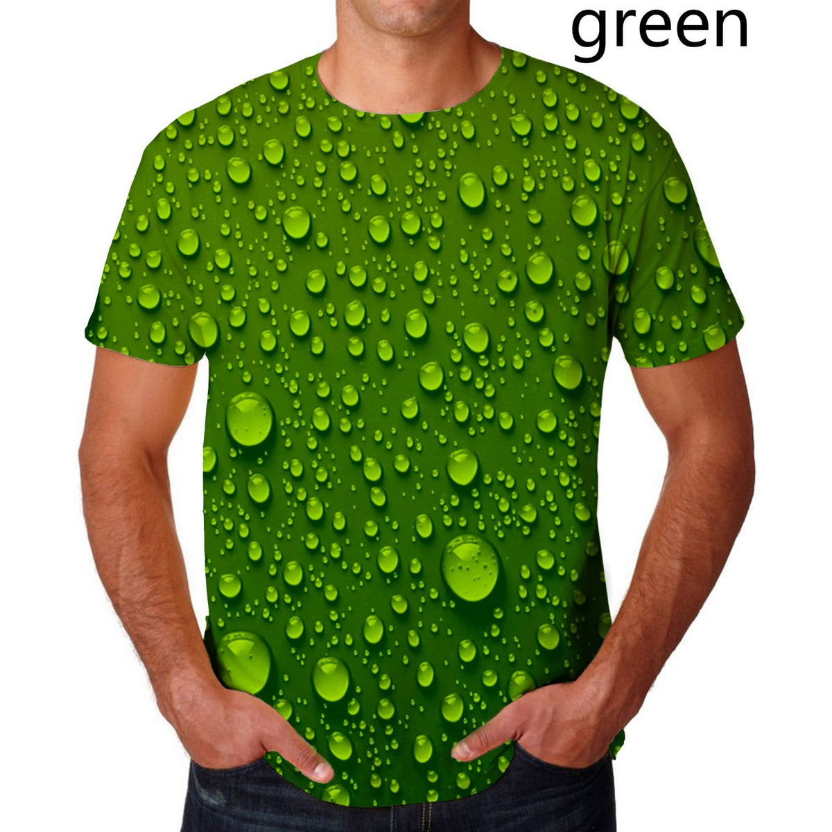 Dragon Hollywood X - Fashion Raindrop 3D Printing T Shirt Water drop Unisex Funny Short Sleeve Tee