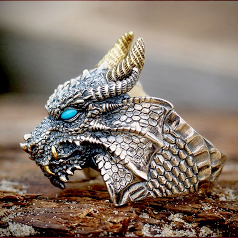 Dragon Hollywood X - Retro Demon Dragon Siren Ring Domineering Rings Accessories Trendy Men Women Jewelry Adjustable Size - BEVERLY HILLS, CALIFORNIA
