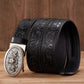 Dragon Hollywood X - Fashion Embossed Retro Male Female Unisex Belts Cowhide Genuine Leather Belt Dragon Pattern Automatic Buckle Strap - BEVERLY HILLS