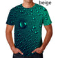 Dragon Hollywood X - Fashion Raindrop 3D Printing T Shirt Water drop Unisex Funny Short Sleeve Tee