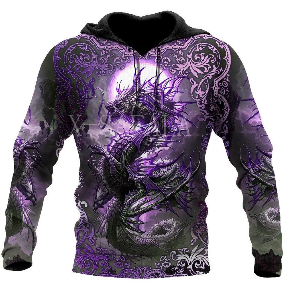 Dragon Hollywood X - Dragon And Tiger Tattoos 3D Printed Unisex Deluxe Hoodie Men Sweatshirt Streetwear Pullover Casual Jacket Tracksuit - BEVERLY HILLS CALIFORNIA