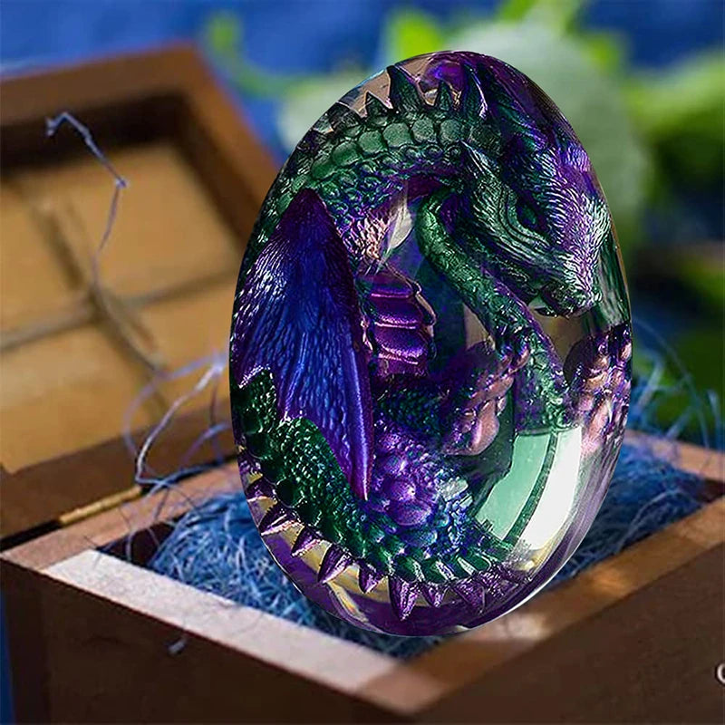 DRAGON HOLLYWOOD X - Lava Dragon Egg Resin Statue Ornamental Dinosaur Eggs Home Decor Collection Kid Gift Toy Sculpture Crystal Gemstone Souvenir