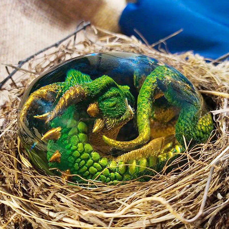 DRAGON HOLLYWOOD X - Lava Dragon Egg Resin Statue Ornamental Dinosaur Eggs Home Decor Collection Kid Gift Toy Sculpture Crystal Gemstone Souvenir
