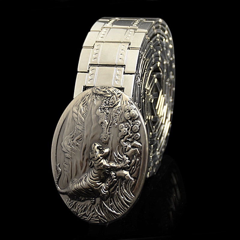 Dragon Hollywood X - Dragon belt Stainless steel Belt Retro Dragon metal Gold Color  Strap self-defense luxury Belt UNISEX - BEVERLY HILLS CALIFORNIA