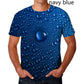 Dragon Hollywood X - Fashion Raindrop 3D Printing T Shirt Water drop Unisex Funny Short Sleeve Tee