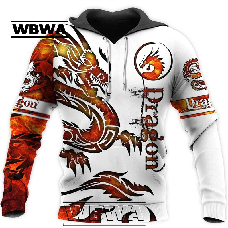 Dragon Hollywood X - Dragon And Tiger Tattoos 3D Printed Unisex Deluxe Hoodie Men Sweatshirt Streetwear Pullover Casual Jacket Tracksuit - BEVERLY HILLS CALIFORNIA