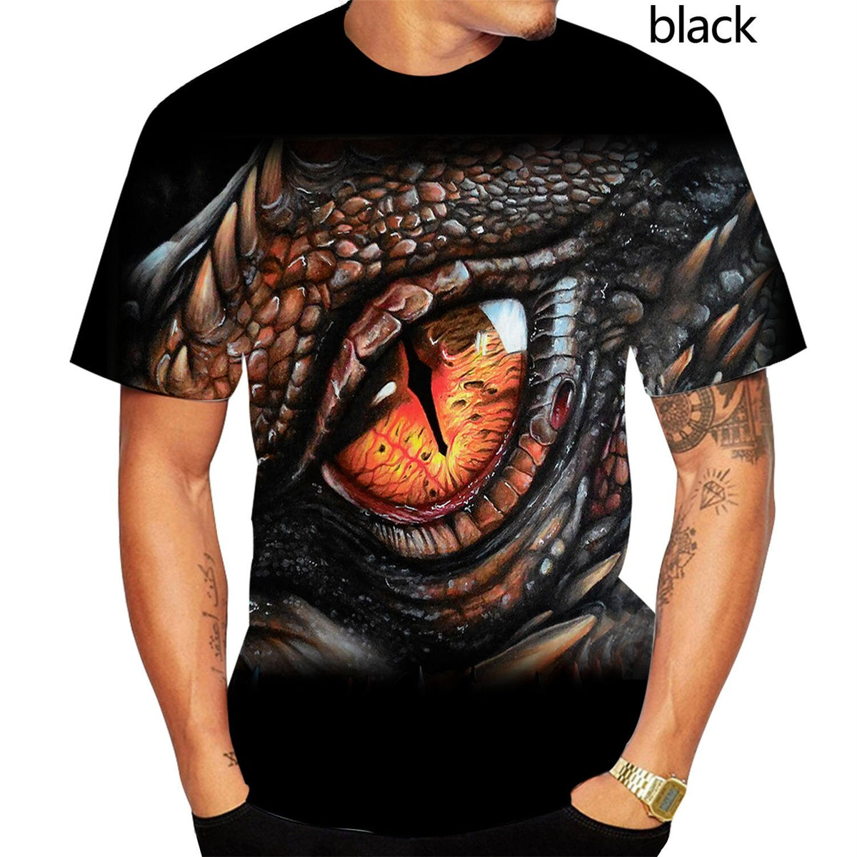 Dragon Hollywood X - Horror Eerie Snake 3D Printing Men Women Children Domineering T-shirt Fashion Novelty Short Sleeve Unisex Fun Snakeskin Cobra Tops