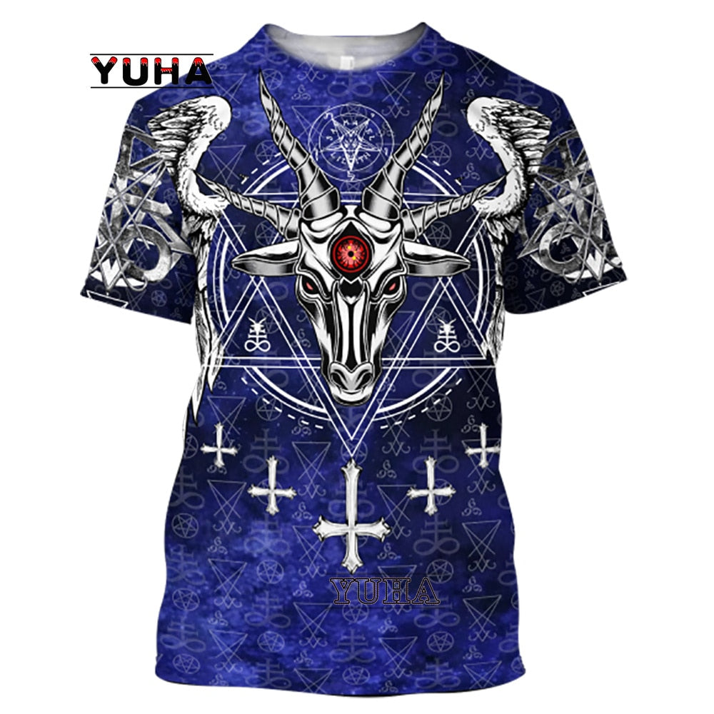 Dragon Hollywood X -,Reaper Skull Angel And Demon 3D Printed All Over Men's T-shirts Summer Fashion Harajuku Short Sleeve Shirts Unisex Tops Tee