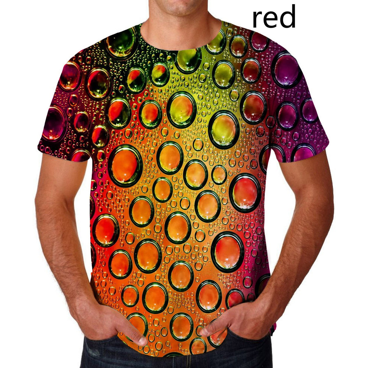 Dragon Hollywood X - Fashion Raindrop 3D Printing T Shirt Water drop Unisex Funny Short Sleeve Tee