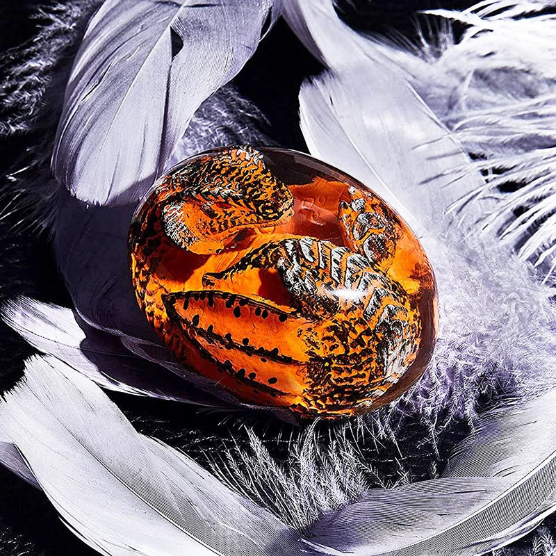 DRAGON HOLLYWOOD X - Lava Dragon Egg Resin Statue Ornamental Dinosaur Eggs Home Decor Collection Kid Gift Toy Sculpture Crystal Gemstone Souvenir