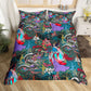 DRAGON HOLLYWOOD X - Duvet Cover Head of Dragon Ornate Effects on Backdrop Mythical Illustration for Women Men Kids Bedroom Decorations White Green BLUE - BEVERLY HILLS, CA