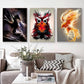 DRAGON HOLLYWOOD X - Nordic Cartoon Animal Dragon Owl Canvas Painting Posters and Prints Wall Art for Living Room Home Decoration Painting - BEVERLY HILLS, CA